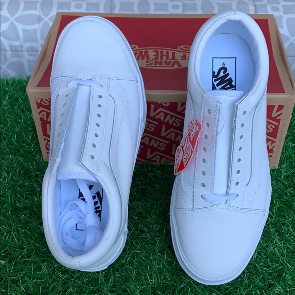 VANS OLD SKOOL STACKED LEATHER TRUE WHITE WMNS PLA - Picture 7 of 16
